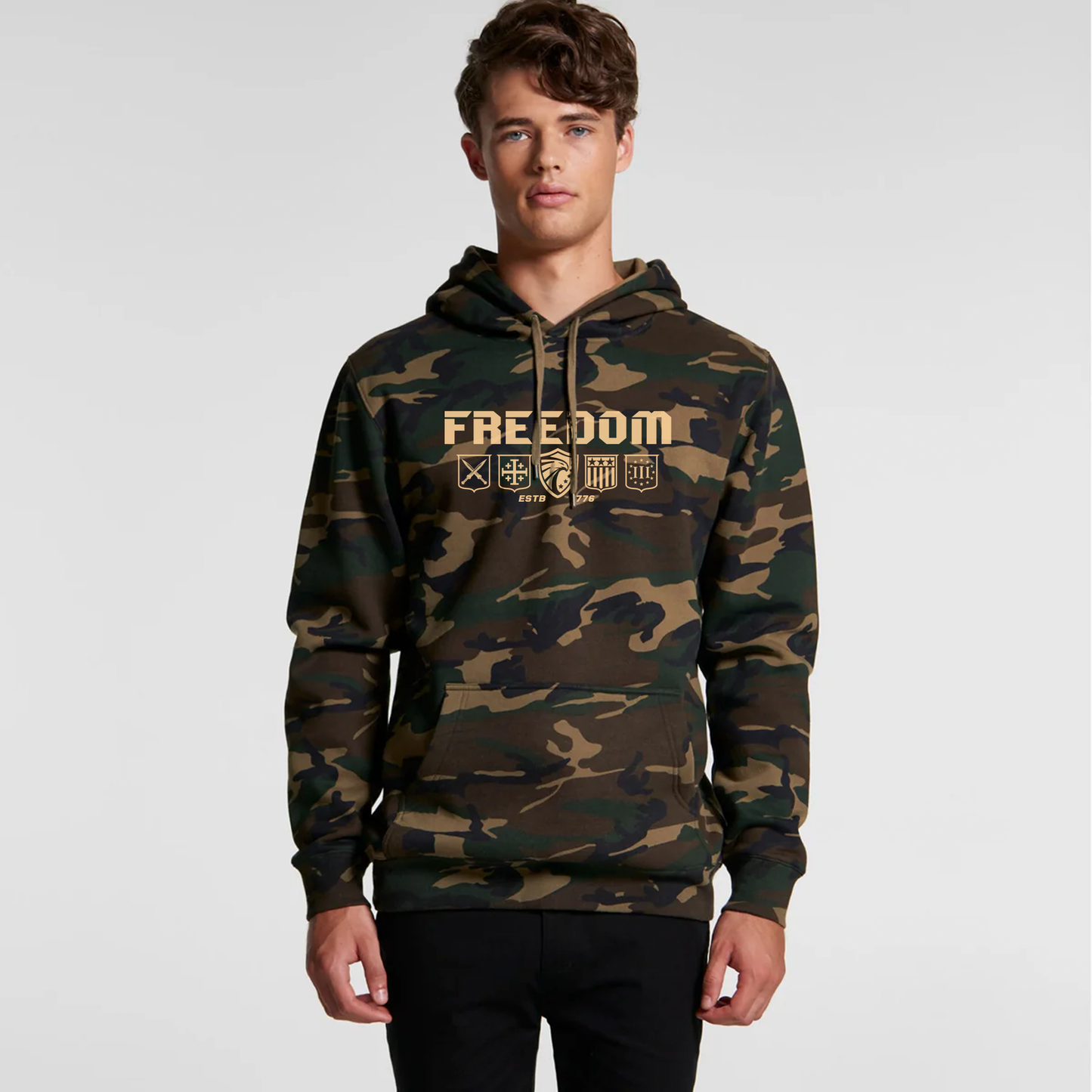 FREEDOM SHIELD PREMIUM CAMO HOODIE