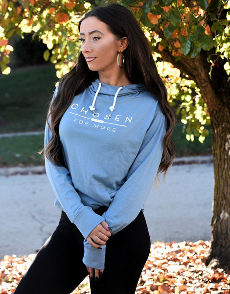 Ladies "Chosen for More" Funnel Neck Hooded Tee
