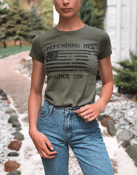 DEFENDING HER - LADIES SLIM FIT VINTAGE DG TEE