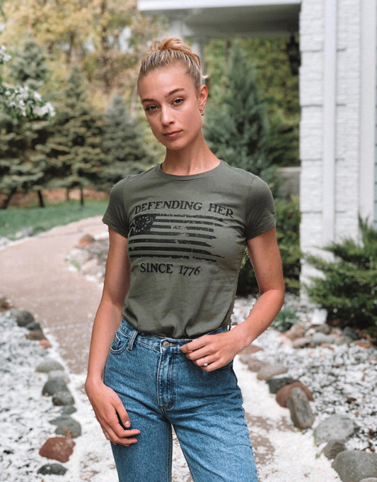 DEFENDING HER - LADIES SLIM FIT VINTAGE DG TEE