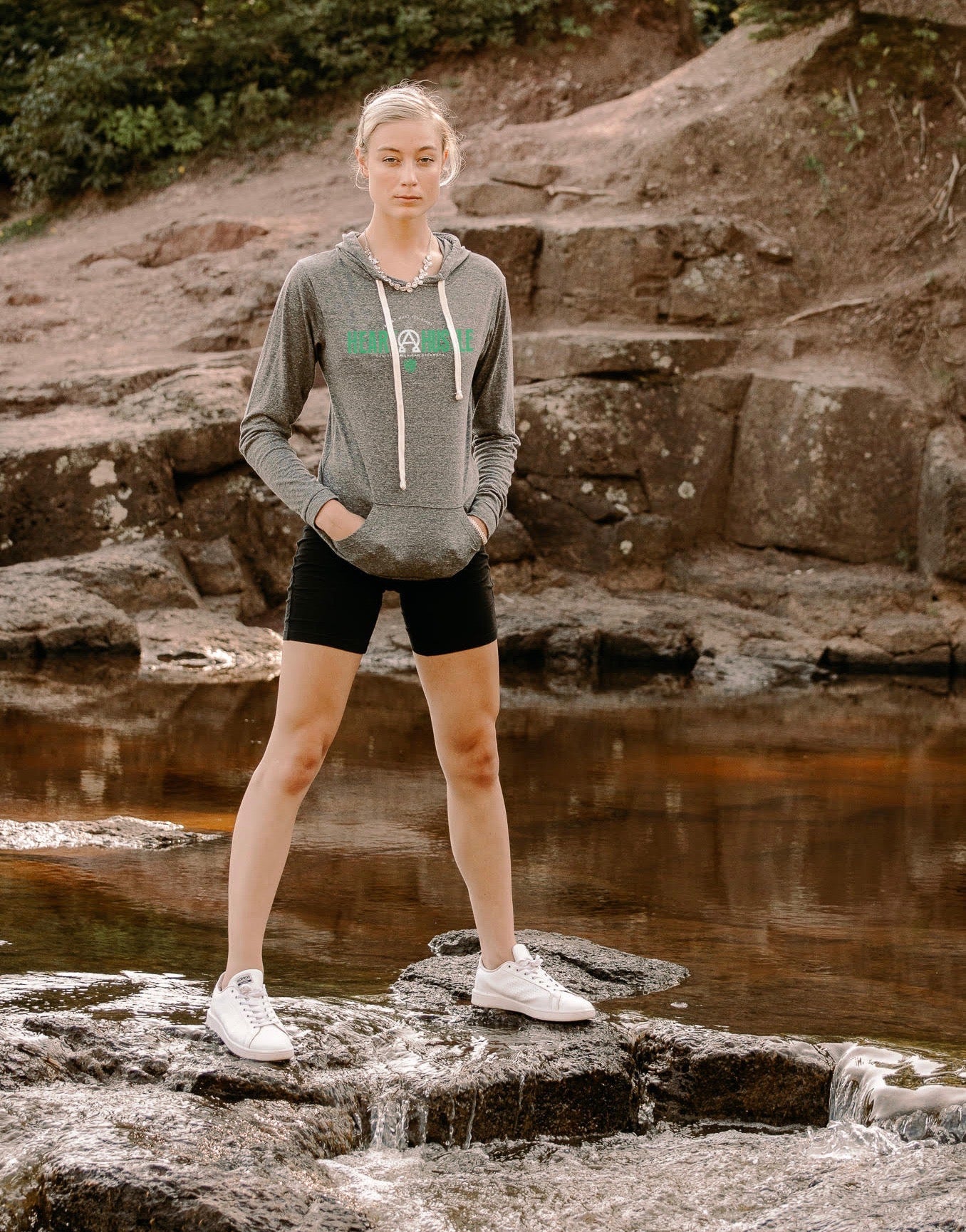 HEART & HUSTLE MELANGE LADIES HOODIE