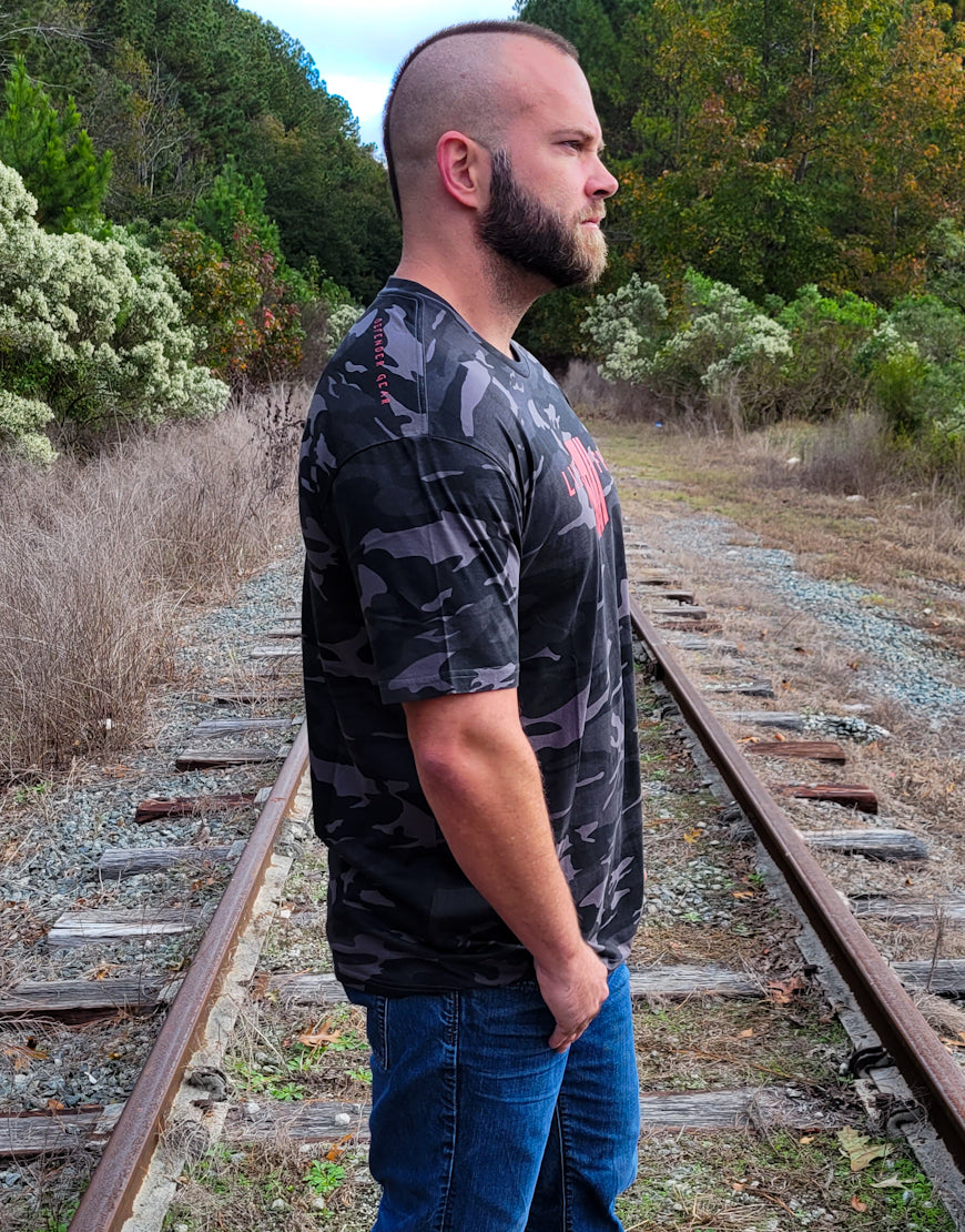 LIVE FREE BLACK CAMO MEN'S TEE