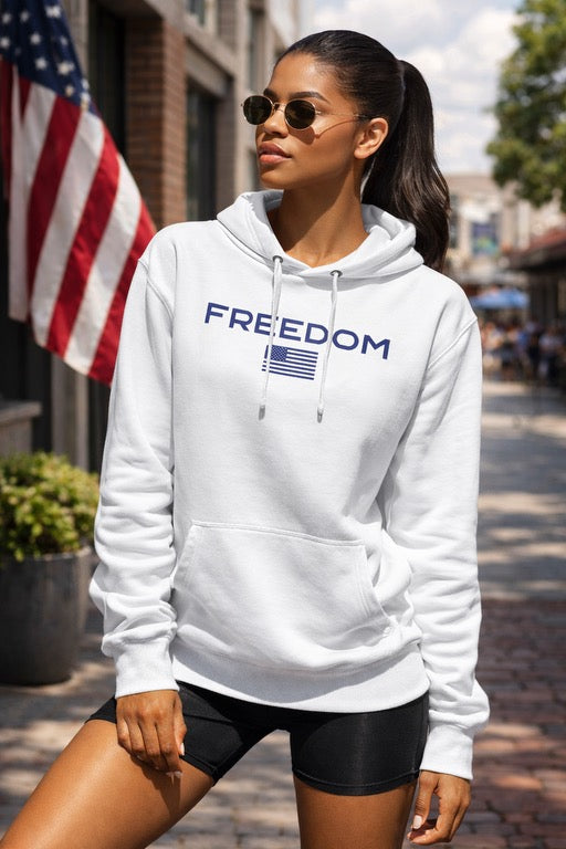american flag gear FREEDOM FLAG UNISEX HOODIE Black / xl