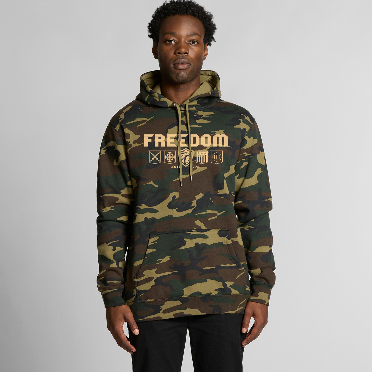FREEDOM SHIELD PREMIUM CAMO HOODIE