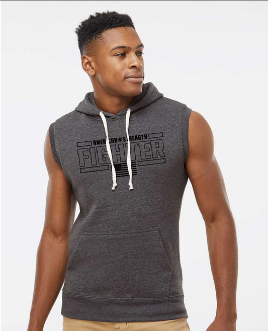 MENS FIGHTER SERIES SLEEVELESS TRIBLEND HOODIE