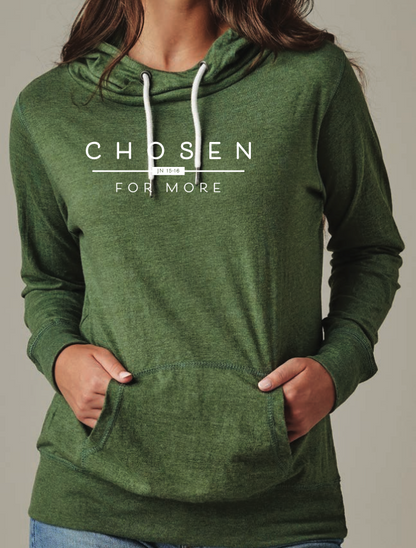 'CHOSEN FOR MORE' FUNNEL NECK LADIES HOODIE