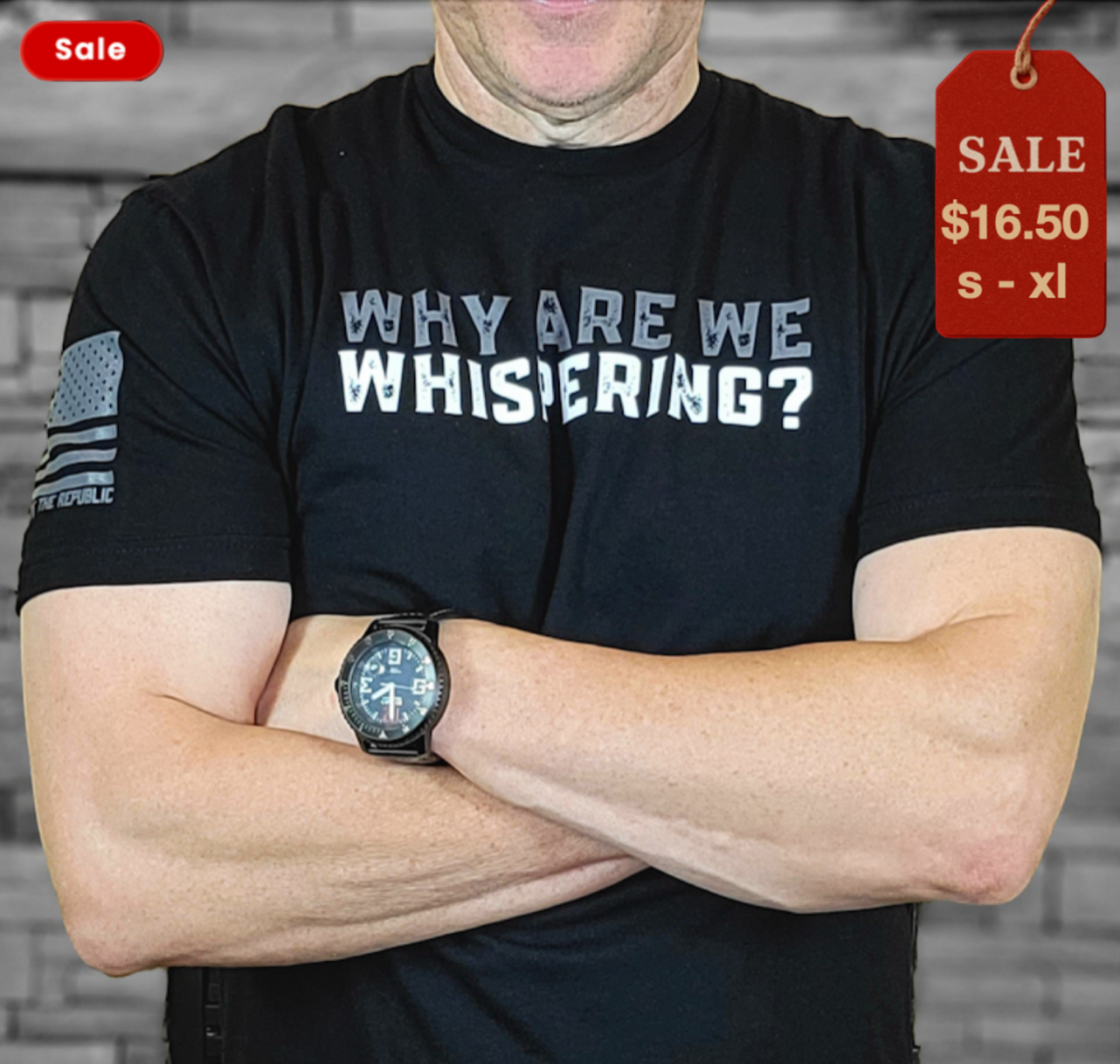'WHY ARE WE WHISPERING' MEN'S TEE