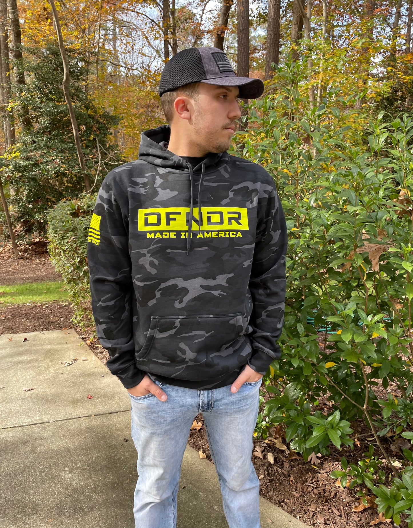 DFNDR BLACK CAMO HEAVYWEIGHT MEN'S HOODIE