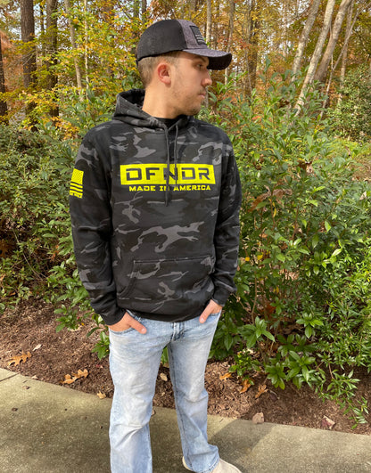 DFNDR BLACK CAMO HEAVYWEIGHT MEN'S HOODIE