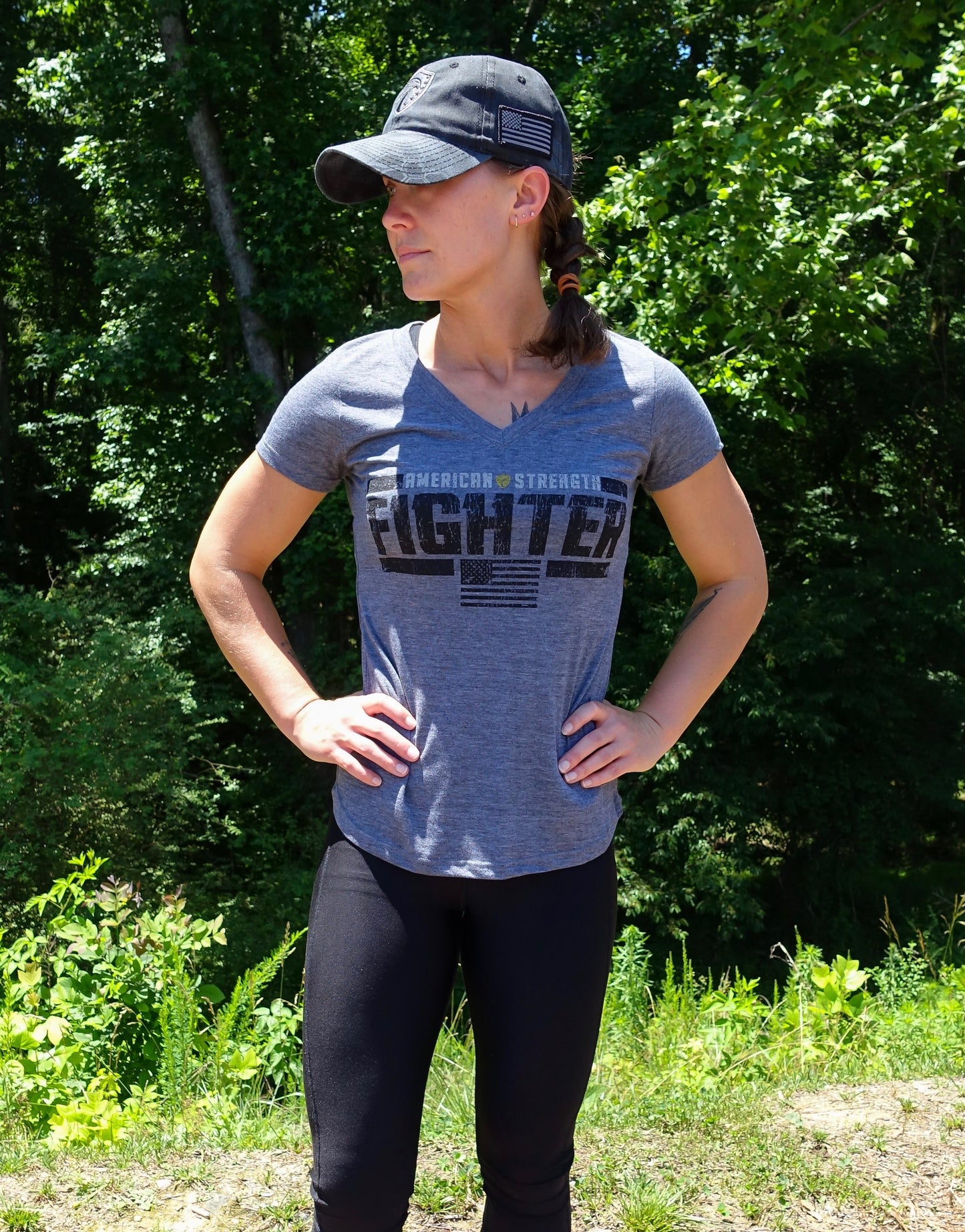 AMERICAN STRENGTH FIGHTER LADIES TEE