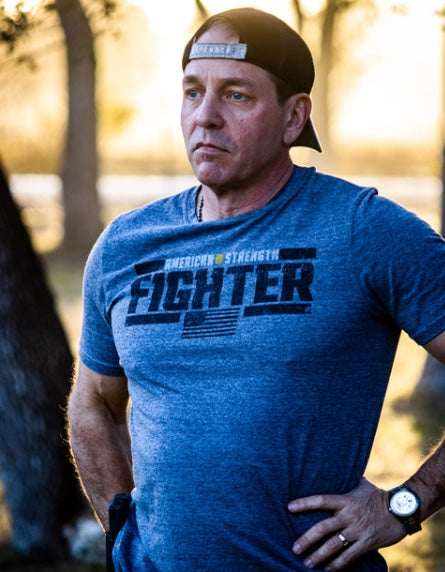 AMERICAN STRENGTH FIGHTER MEN'S TEE